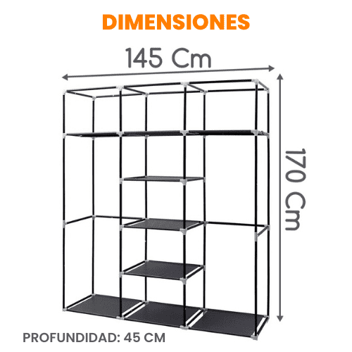 Armario Guardaropa de 3 Cuerpos Metálicos