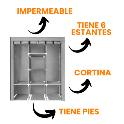Armario Guardaropa de 3 Cuerpos Metálicos