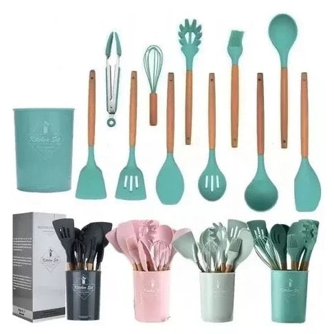 Utensilios de cocina de silicona - kit con 12