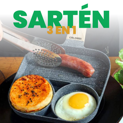 Sartén Desayuno Antiadherente - 3 En 1