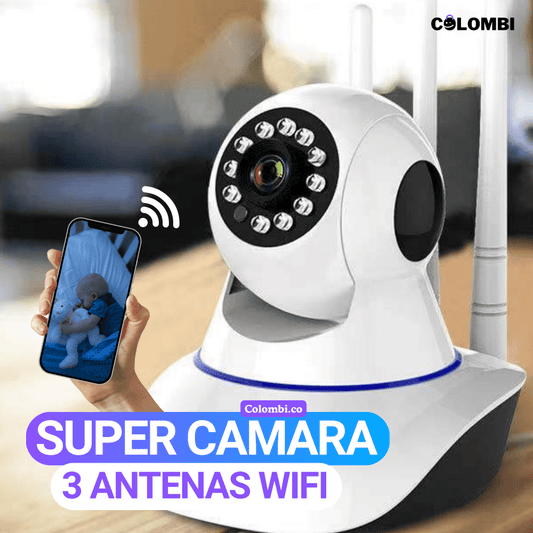 Camara Robotica Inalambrica Wifi 3 Antenas 360° - 1080P