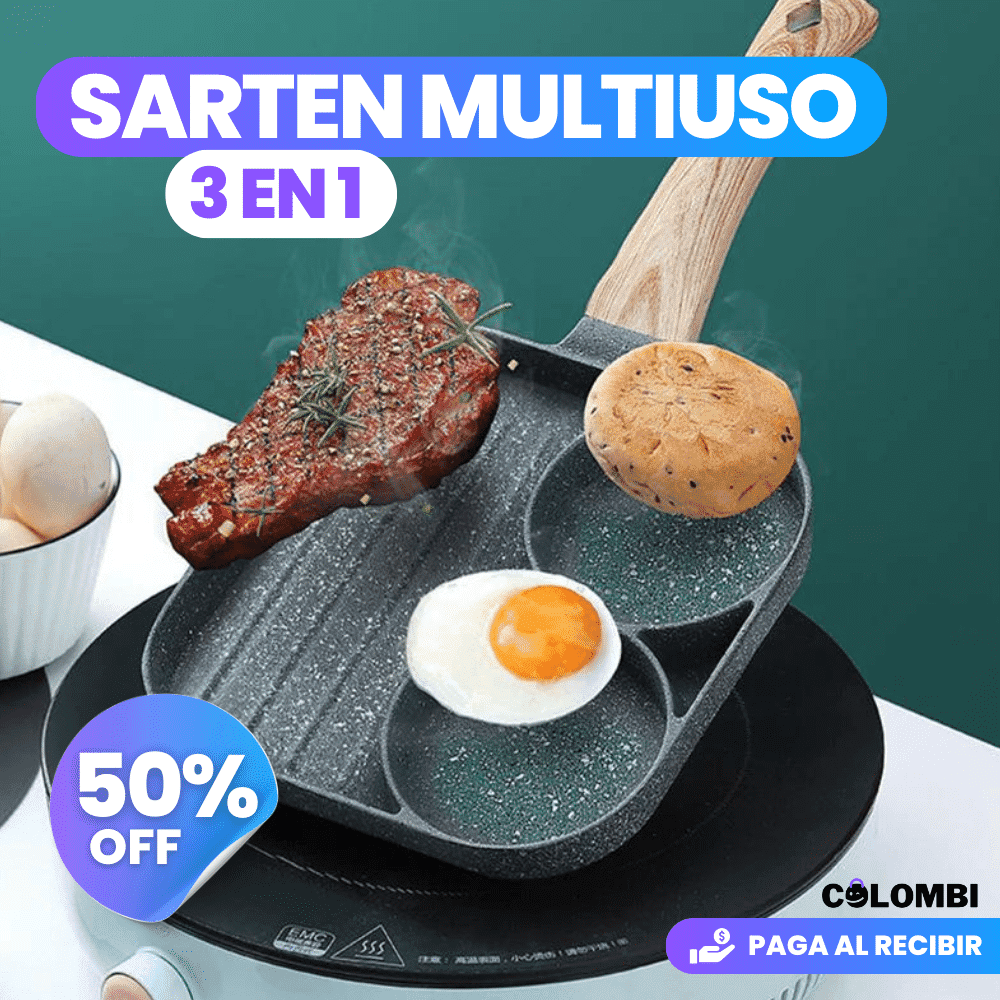 Sartén Desayuno Antiadherente - 3 En 1